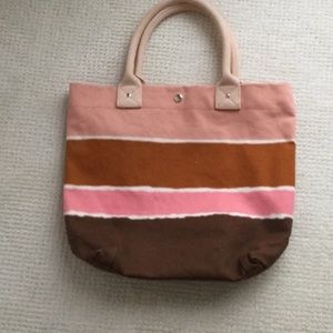 Multi colored pink jcrew tote